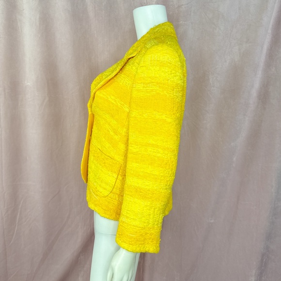 Escada Womens Yellow Blazer Jacket Size US 10 Designer - Picture 4 of 9